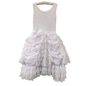 NWT Pixie Girl by Vicki Sigg White ruffle & lace Dress 4T (runs big IMO)